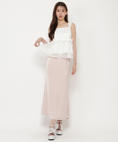 REDYAZEL（レディアゼル）の「レースフリルぺプラムキャミソール（キャミソール・レディース・オフホワイト/ピンク/イエロー・FREE）」の6枚目の写真