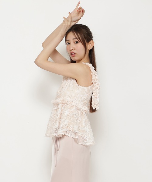REDYAZEL（レディアゼル）の「レースフリルぺプラムキャミソール（キャミソール・レディース・オフホワイト/ピンク/イエロー・FREE）」の16枚目の写真