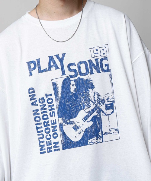 ZIP FIVE(ジップファイブ)の「【ZIP FIVE】 フォトグラフィック プリント ルーズシルエット 長袖 Tシャツ / ロンT(Tシャツ/カットソー・メンズ・ホワイト×ブラック/ホワイト×ブルー/ホワイト系3/ホワイト系2/ホワイト系1/ホワイト系・LARGE/MEDIUM)」の13枚目の写真