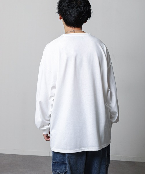 ZIP FIVE(ジップファイブ)の「【ZIP FIVE】 フォトグラフィック プリント ルーズシルエット 長袖 Tシャツ / ロンT(Tシャツ/カットソー・メンズ・ホワイト×ブラック/ホワイト×ブルー/ホワイト系3/ホワイト系2/ホワイト系1/ホワイト系・LARGE/MEDIUM)」の14枚目の写真