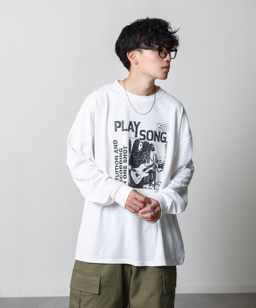 ZIP FIVE(ジップファイブ)の「【ZIP FIVE】 フォトグラフィック プリント ルーズシルエット 長袖 Tシャツ / ロンT(Tシャツ/カットソー・メンズ・ホワイト×ブラック/ホワイト×ブルー/ホワイト系3/ホワイト系2/ホワイト系1/ホワイト系・LARGE/MEDIUM)」の19枚目の写真
