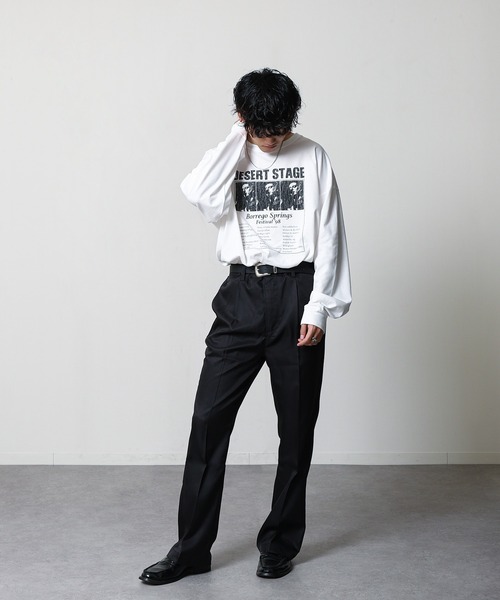 ZIP FIVE(ジップファイブ)の「【ZIP FIVE】 フォトグラフィック プリント ルーズシルエット 長袖 Tシャツ / ロンT(Tシャツ/カットソー・メンズ・ホワイト×ブラック/ホワイト×ブルー/ホワイト系3/ホワイト系2/ホワイト系1/ホワイト系・LARGE/MEDIUM)」の11枚目の写真