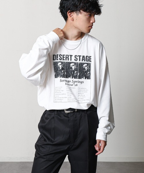 ZIP FIVE(ジップファイブ)の「【ZIP FIVE】 フォトグラフィック プリント ルーズシルエット 長袖 Tシャツ / ロンT(Tシャツ/カットソー・メンズ・ホワイト×ブラック/ホワイト×ブルー/ホワイト系3/ホワイト系2/ホワイト系1/ホワイト系・LARGE/MEDIUM)」の9枚目の写真