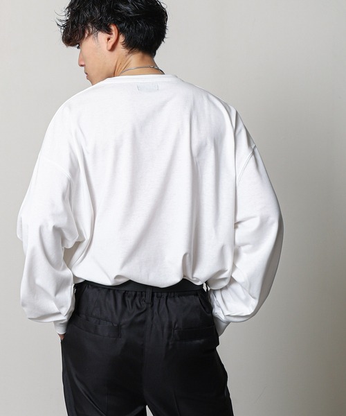 ZIP FIVE(ジップファイブ)の「【ZIP FIVE】 フォトグラフィック プリント ルーズシルエット 長袖 Tシャツ / ロンT(Tシャツ/カットソー・メンズ・ホワイト×ブラック/ホワイト×ブルー/ホワイト系3/ホワイト系2/ホワイト系1/ホワイト系・LARGE/MEDIUM)」の10枚目の写真