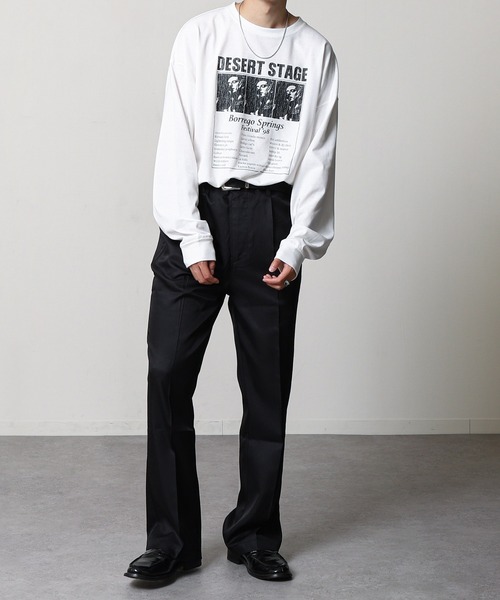 ZIP FIVE(ジップファイブ)の「【ZIP FIVE】 フォトグラフィック プリント ルーズシルエット 長袖 Tシャツ / ロンT(Tシャツ/カットソー・メンズ・ホワイト×ブラック/ホワイト×ブルー/ホワイト系3/ホワイト系2/ホワイト系1/ホワイト系・LARGE/MEDIUM)」の12枚目の写真