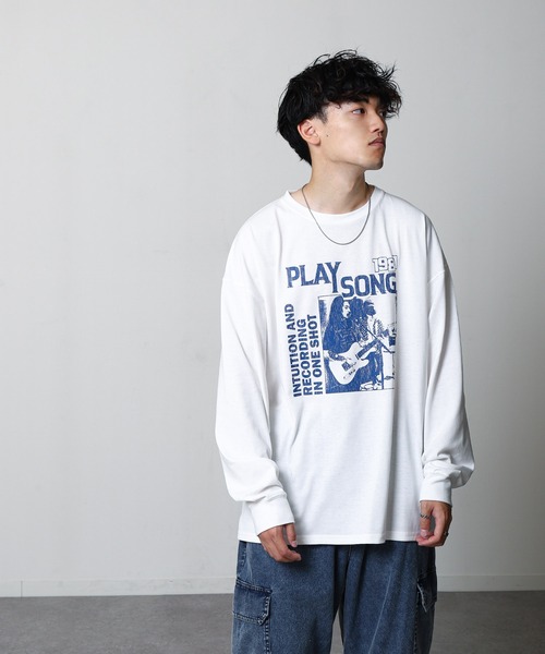 ZIP FIVE(ジップファイブ)の「【ZIP FIVE】 フォトグラフィック プリント ルーズシルエット 長袖 Tシャツ / ロンT(Tシャツ/カットソー・メンズ・ホワイト×ブラック/ホワイト×ブルー/ホワイト系3/ホワイト系2/ホワイト系1/ホワイト系・LARGE/MEDIUM)」の17枚目の写真