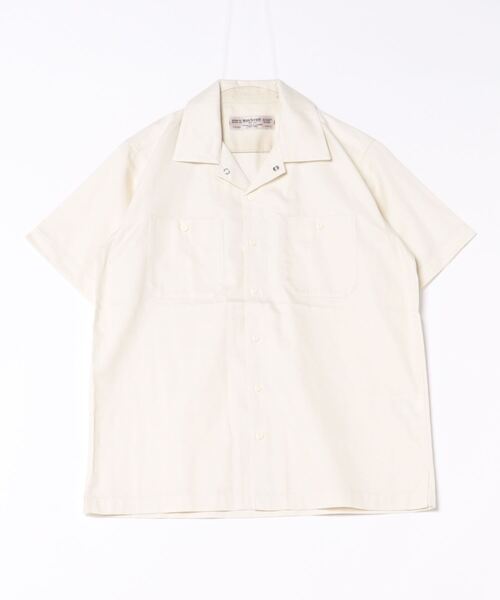 HOUSTON（ヒューストン）の「【HOUSTON】TC TWILL WORK S/S SHIRT（シャツ/ブラウス・メンズ・オフホワイト/ブラック/カーキ/チャコール・MEDIUM/LARGE/X-LARGE/XX-LARGE）」の3枚目の写真