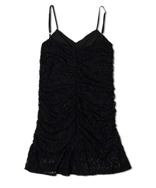 UGLY SHADOW（アグリーシャドウ）の「韓国ブランド Uglyshadow アグリーシャドウ TIE SHIRRING LACE DRESS タイ付きワンピース シャーリングワンピース キャミワンピ キャミソールワンピース レースワンピース 袖なしワンピース ノースリーブ スリーブレス 韓国ファッション 韓国ストリート ストリートファッション（ワンピース・レディース・ホワイト/ブラック・S）」の21枚目の写真