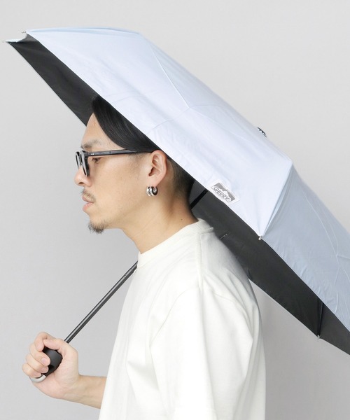 晴雨兼用 折り畳み（手元折）カラビナ メンズ日傘（グレー