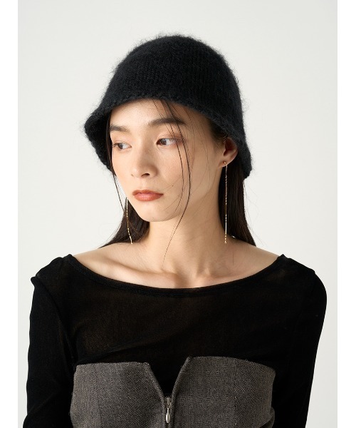 FRAY I.D(フレイアイディー)の「モヘアラウンドハット(ハット・レディース・ブラック/グレー/ホワイト・FREE)」の9枚目の写真