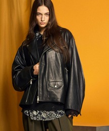 MAISON SPECIAL | 《UNISEX》Sheep Leather Prime-Over Double Rider Jacket/シープレザープライムオーバーダブルライダージャケット【MAISON SPECIAL/メゾンスペシャル】(ライダースジャケット)