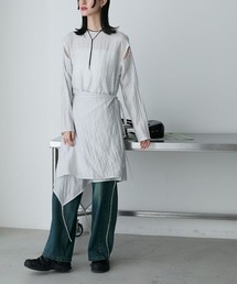 【forksy.】アシンメトリーシャーリングラップワンピース