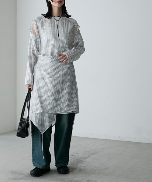 forksy.】アシンメトリーシャーリングラップワンピース forksy.│MONO