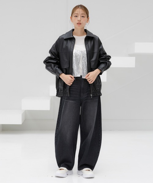 LAKOLE(ラコレ)の「FLジップブルゾン / 128968(ブルゾン・レディース・ブラック/ブラウン/グレー/ダークブラウン/ボルドー・FREE)」の21枚目の写真