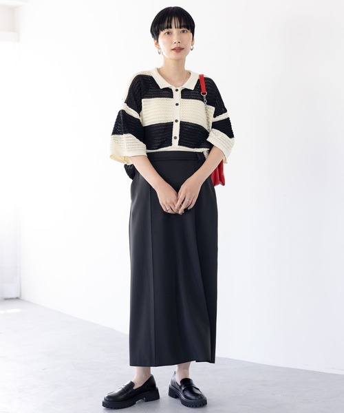 LEPSIM（レプシィム）の「ダンボールナロースカート　134260（スカート・レディース・ブラック/オレンジ/チャコールグレー・FREE）」の12枚目の写真