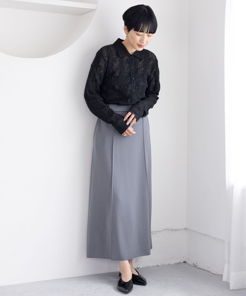 LEPSIM（レプシィム）の「ダンボールナロースカート　134260（スカート・レディース・ブラック/オレンジ/チャコールグレー・FREE）」の7枚目の写真