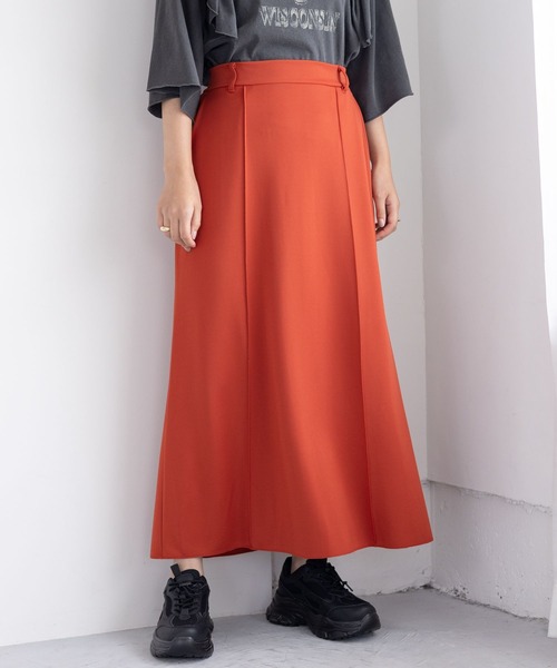 LEPSIM（レプシィム）の「ダンボールナロースカート　134260（スカート・レディース・ブラック/オレンジ/チャコールグレー・FREE）」の5枚目の写真