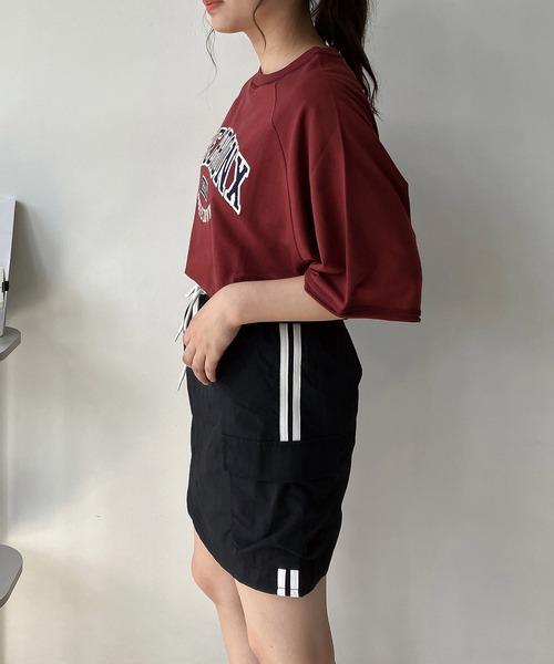 AS KNOW AS plus（アズノゥアズプラス）の「◇ダブルポケット付き ナイロン サイドラインカーゴミニスカート　セットアップ可能（スカート・レディース・ネイビー/グレー/ブラック・FREE）」の18枚目の写真