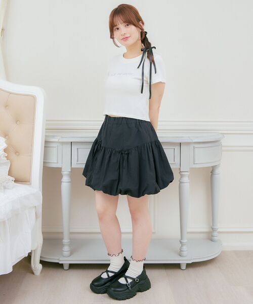 ems excite（エムズエキサイト）の「3DロゴプリントテレコCT（Tシャツ/カットソー・レディース・グリーン/チャコールグレー/オフホワイト・FREE）」の8枚目の写真