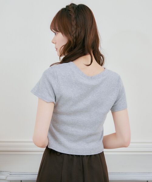 ems excite（エムズエキサイト）の「3DロゴプリントテレコCT（Tシャツ/カットソー・レディース・グリーン/チャコールグレー/オフホワイト・FREE）」の21枚目の写真