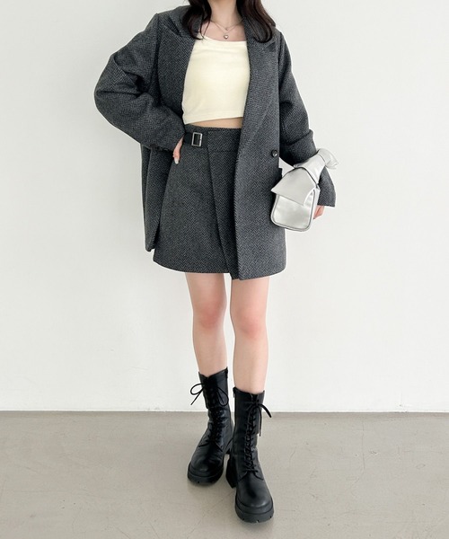 Heather（ヘザー）の「Winter ラップミニスカート　144348（スカート・レディース・ブラック系その他/ブラウン系その他/グレー系その他・S/M）」の4枚目の写真