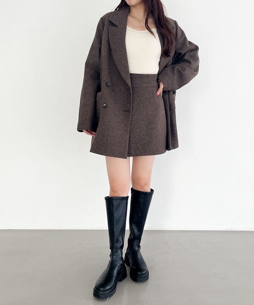 Heather（ヘザー）の「Winter ラップミニスカート　144348（スカート・レディース・ブラック系その他/ブラウン系その他/グレー系その他・S/M）」の7枚目の写真