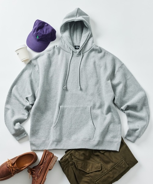 FREAK'S STORE（フリークスストア）の「限定展開 12oz ヘビーウェイト ビッグシルエット プルオーバー パーカー/フーディ―（パーカー・メンズ・杢グレー/チャコールグレー/ブラック/アッシュグレー/イエロー/レッド/ネイビー/ブラウン/グレイッシュベージュ・LARGE/X-LARGE/SMALL/MEDIUM）」の11枚目の写真