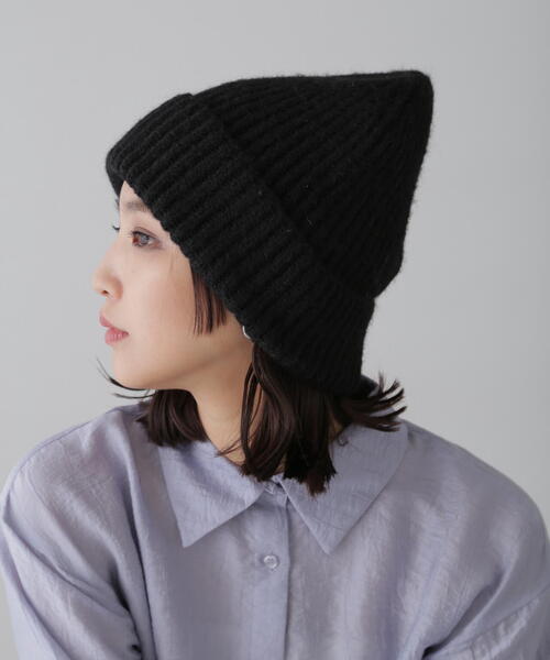 FREE'S MART（フリーズマート）の「ミックスヤーンニットキャップ（ニットキャップ/ビーニー・レディース・ホワイト/ピンク/ブラック・ﾌﾘ-）」の5枚目の写真