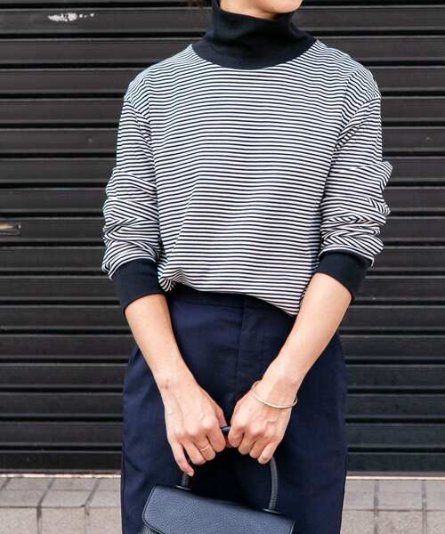 FORK&SPOON（フォークアンドスプーン）の「FORK&SPOON　ボーダータートルネックカットソー（Tシャツ/カットソー・レディース・ホワイト系その他/ブラック系その他・1）」の8枚目の写真