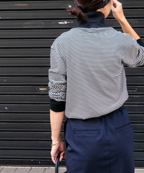 FORK&SPOON（フォークアンドスプーン）の「FORK&SPOON　ボーダータートルネックカットソー（Tシャツ/カットソー・レディース・ホワイト系その他/ブラック系その他・1）」の10枚目の写真