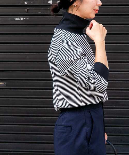 FORK&SPOON（フォークアンドスプーン）の「FORK&SPOON　ボーダータートルネックカットソー（Tシャツ/カットソー・レディース・ホワイト系その他/ブラック系その他・1）」の11枚目の写真