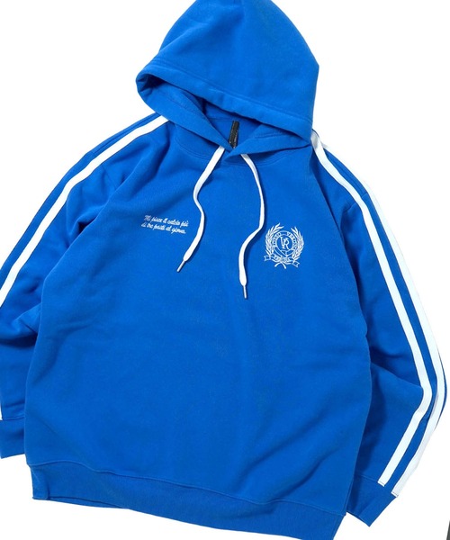 おしゃれスタ(オシャレスタ)の「uniform design sweat hoodie/ユニフォームデザイン スウェット フーディ パーカー【IR】 オーバーサイズ メンズ レディース(パーカー・メンズ・ブルー/ブラック/ホワイト・M/L/XL)」の3枚目の写真