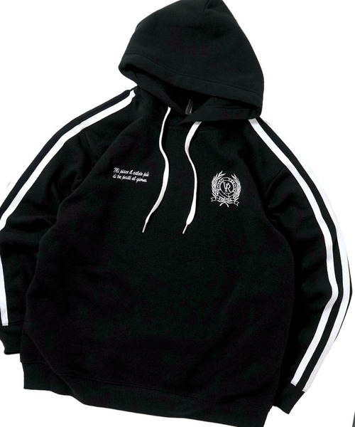 おしゃれスタ(オシャレスタ)の「uniform design sweat hoodie/ユニフォームデザイン スウェット フーディ パーカー【IR】 オーバーサイズ メンズ レディース(パーカー・メンズ・ブルー/ブラック/ホワイト・M/L/XL)」の2枚目の写真
