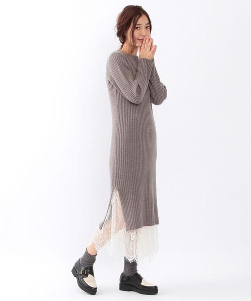 Another Edition（アナザーエディション）の「ワイドリブワンピース/ AEBC W/N ワイドリブOP（ワンピース・レディース・ブラック/モカ/オリーブ・フリー）」の2枚目の写真