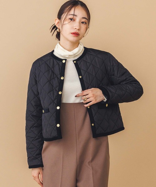 Gready Brilliant（グレディブリリアン）の「クルーキルティングジャケット（ノーカラージャケット・レディース・ブラック・FREE）」の10枚目の写真