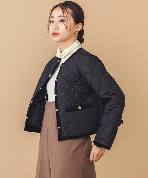 Gready Brilliant（グレディブリリアン）の「クルーキルティングジャケット（ノーカラージャケット・レディース・ブラック・FREE）」の11枚目の写真