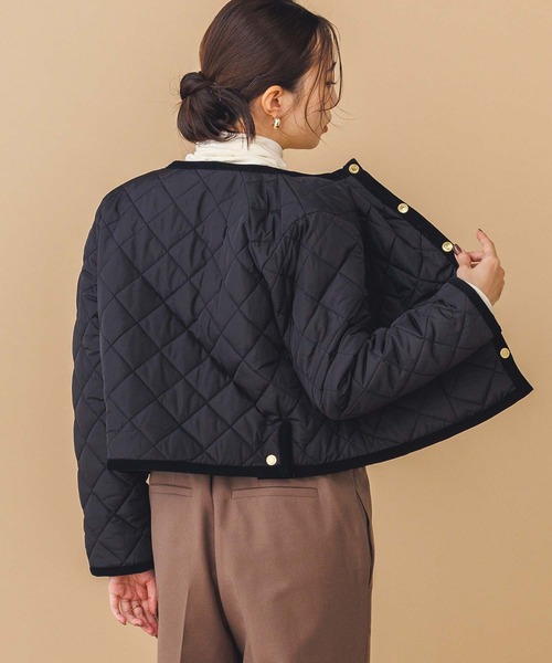 Gready Brilliant（グレディブリリアン）の「クルーキルティングジャケット（ノーカラージャケット・レディース・ブラック・FREE）」の12枚目の写真