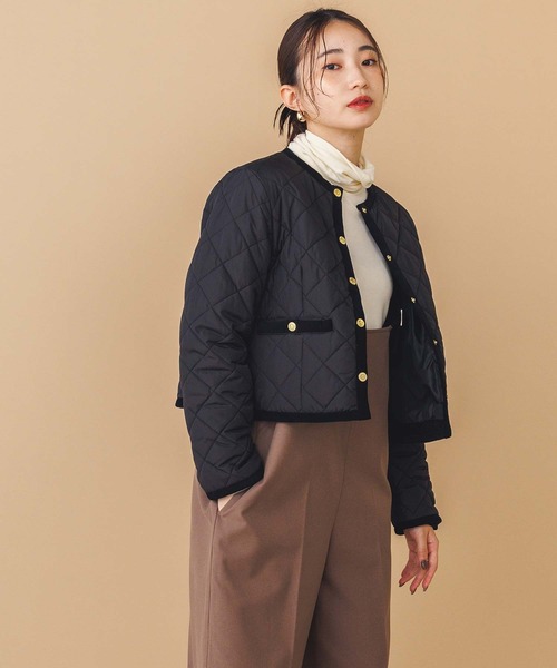 Gready Brilliant（グレディブリリアン）の「クルーキルティングジャケット（ノーカラージャケット・レディース・ブラック・FREE）」の13枚目の写真