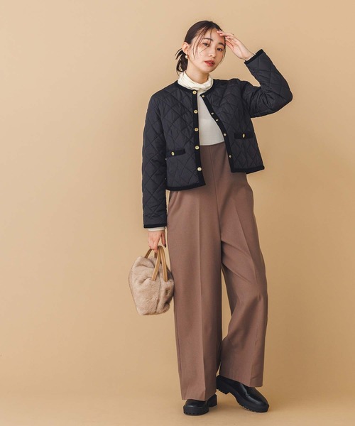 Gready Brilliant（グレディブリリアン）の「クルーキルティングジャケット（ノーカラージャケット・レディース・ブラック・FREE）」の7枚目の写真