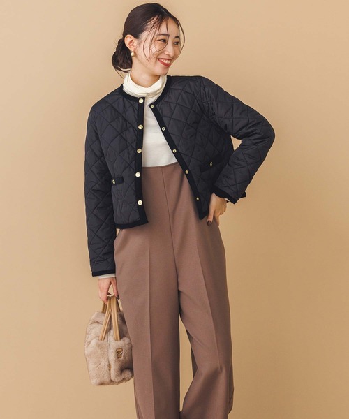 Gready Brilliant（グレディブリリアン）の「クルーキルティングジャケット（ノーカラージャケット・レディース・ブラック・FREE）」の8枚目の写真