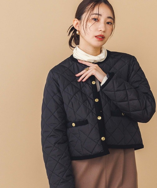 Gready Brilliant（グレディブリリアン）の「クルーキルティングジャケット（ノーカラージャケット・レディース・ブラック・FREE）」の9枚目の写真