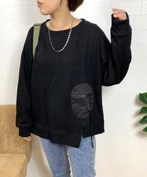 ジップ付ポケットトップス