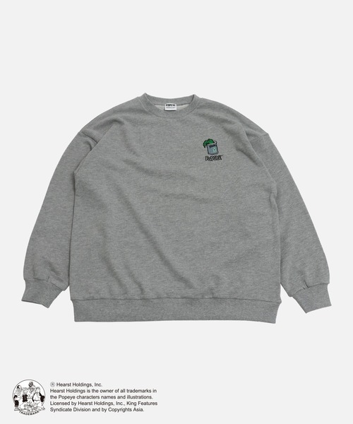 JAM & LINK(ジャムアンドリンク)の「ポパイ 裏毛トレーナー(スウェット・メンズ・杢グレー/ホワイト・S/M/L)」の3枚目の写真