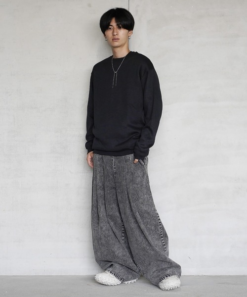 (Never) Acquiesce(ネバーアクイース)の「ミラノリブセミルーズシルエットニットソー(Tシャツ/カットソー・メンズ・ホワイト/ブラウン/ダークグリーン/チャコール/ダークブルー/ブラック/グレイッシュベージュ/ワイン・MEDIUM/LARGE)」の12枚目の写真