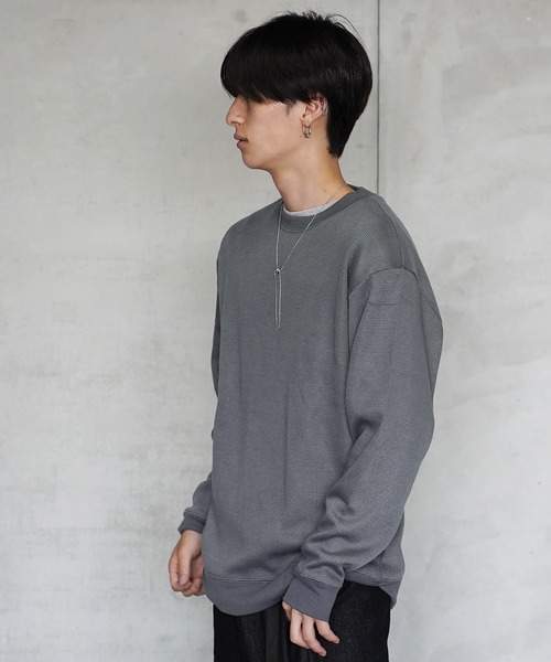 (Never) Acquiesce(ネバーアクイース)の「ミラノリブセミルーズシルエットニットソー(Tシャツ/カットソー・メンズ・ホワイト/ブラウン/ダークグリーン/チャコール/ダークブルー/ブラック/グレイッシュベージュ/ワイン・MEDIUM/LARGE)」の13枚目の写真
