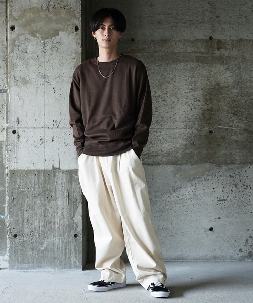 (Never) Acquiesce(ネバーアクイース)の「ミラノリブセミルーズシルエットニットソー(Tシャツ/カットソー・メンズ・ホワイト/ブラウン/ダークグリーン/チャコール/ダークブルー/ブラック/グレイッシュベージュ/ワイン・MEDIUM/LARGE)」の16枚目の写真