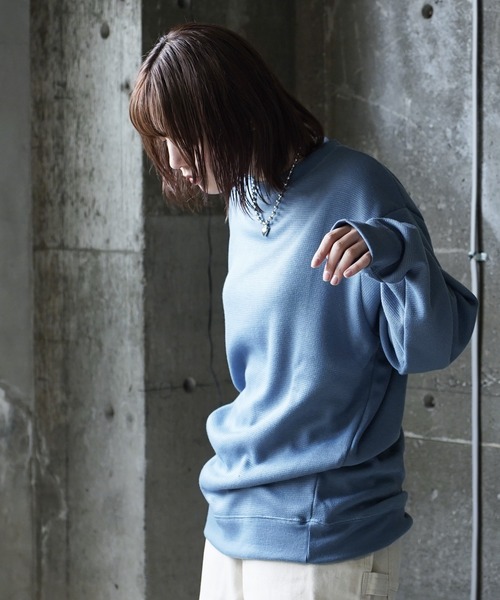 (Never) Acquiesce(ネバーアクイース)の「ミラノリブセミルーズシルエットニットソー(Tシャツ/カットソー・メンズ・ホワイト/ブラウン/ダークグリーン/チャコール/ダークブルー/ブラック/グレイッシュベージュ/ワイン・MEDIUM/LARGE)」の21枚目の写真