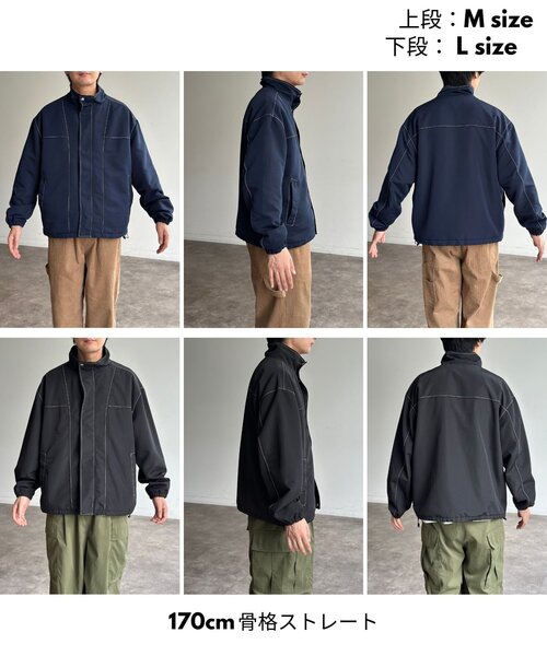 CPCM（シーピーシーエム）の「スタンドネックステッチジャケット（ブルゾン・レディース・ブラック/グリーン/ネイビー・SMALL/MEDIUM/LARGE）」の12枚目の写真