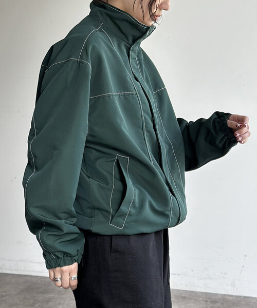 CPCM（シーピーシーエム）の「スタンドネックステッチジャケット（ブルゾン・レディース・ブラック/グリーン/ネイビー・SMALL/MEDIUM/LARGE）」の16枚目の写真