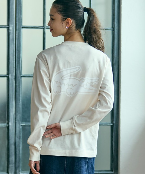 LACOSTE(ラコステ)の「【オンライン限定】LACOSTE オーバーサイズ バックプリント ロングスリーブTシャツ(Tシャツ/カットソー・メンズ・ホワイト/チャコール/ネイビー/ブラック/パープル/ダークブラウン/アイボリー・2/3/4/5/6)」の5枚目の写真